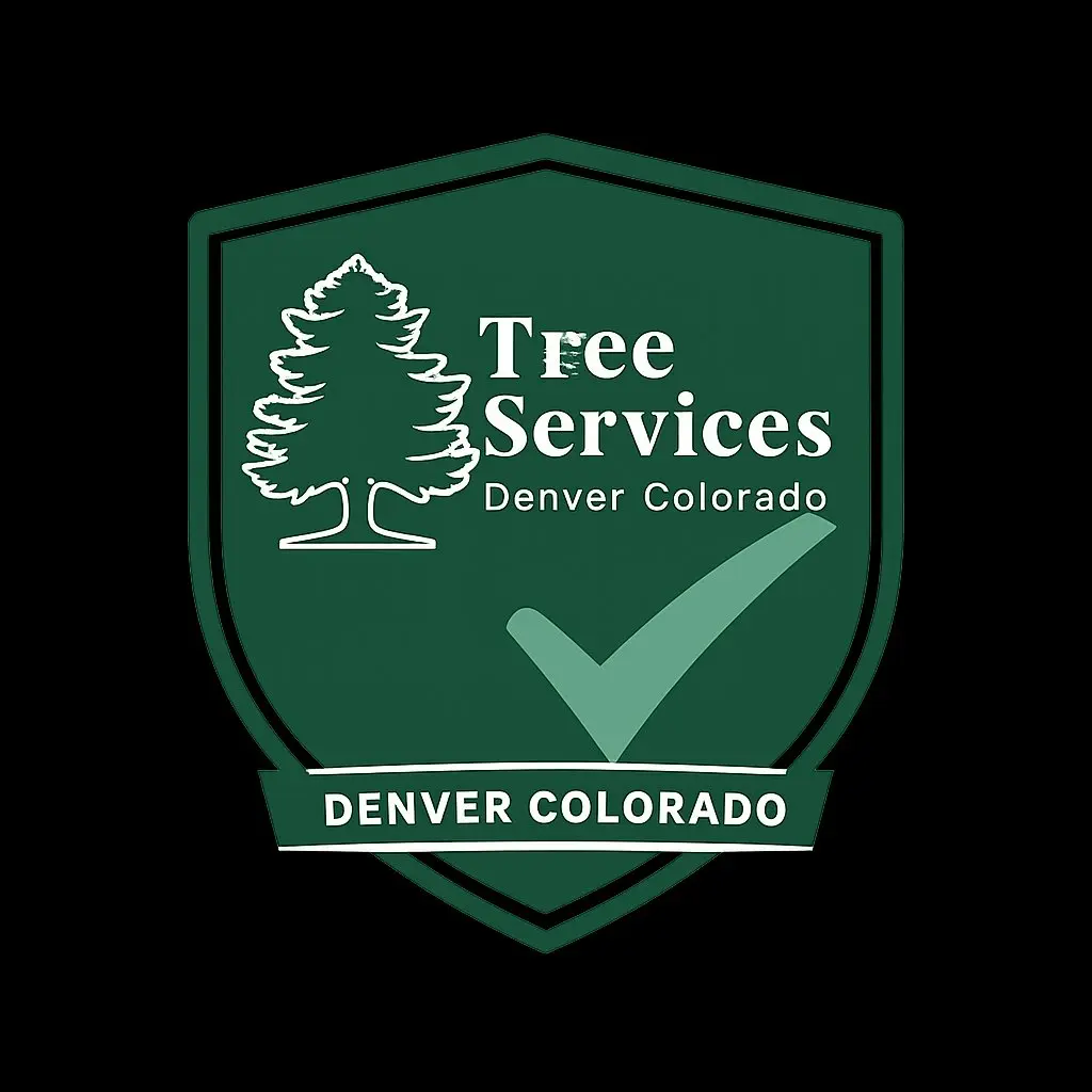 Tree Services Denver Colorado shield badge with a checkmark